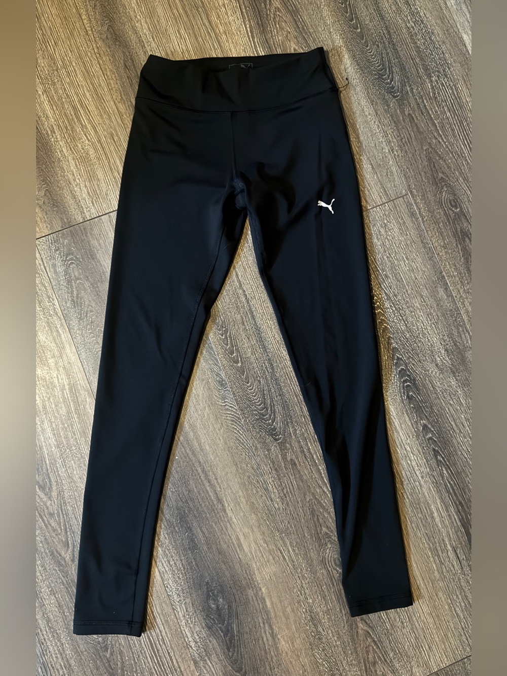 Puma Black Leggings with White Puma Logo